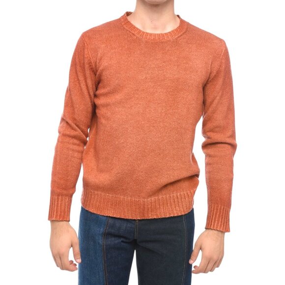ALTEA Crew Neck Virgin Wool Sweater Burnt Orange Men's Size XXL NEW Retail $410 - Picture 2 of 9